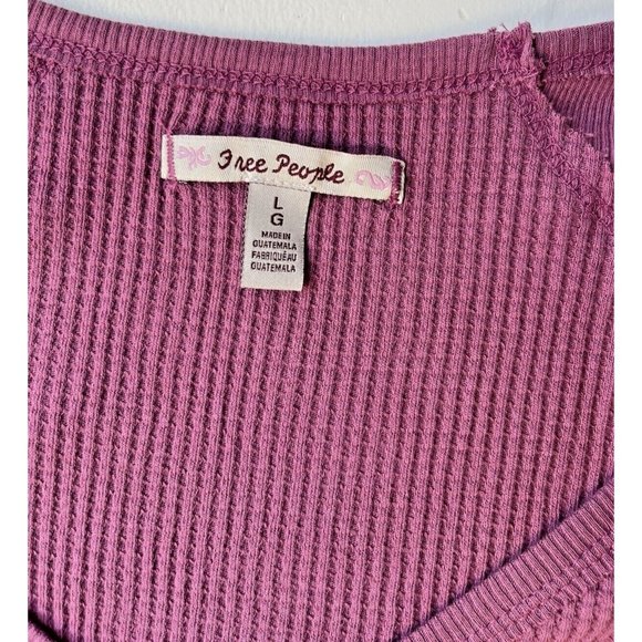 Free People NWT Santa Clara Thermal Top Long Sleeve Vneck Mulberry Size S - Picture 8 of 12